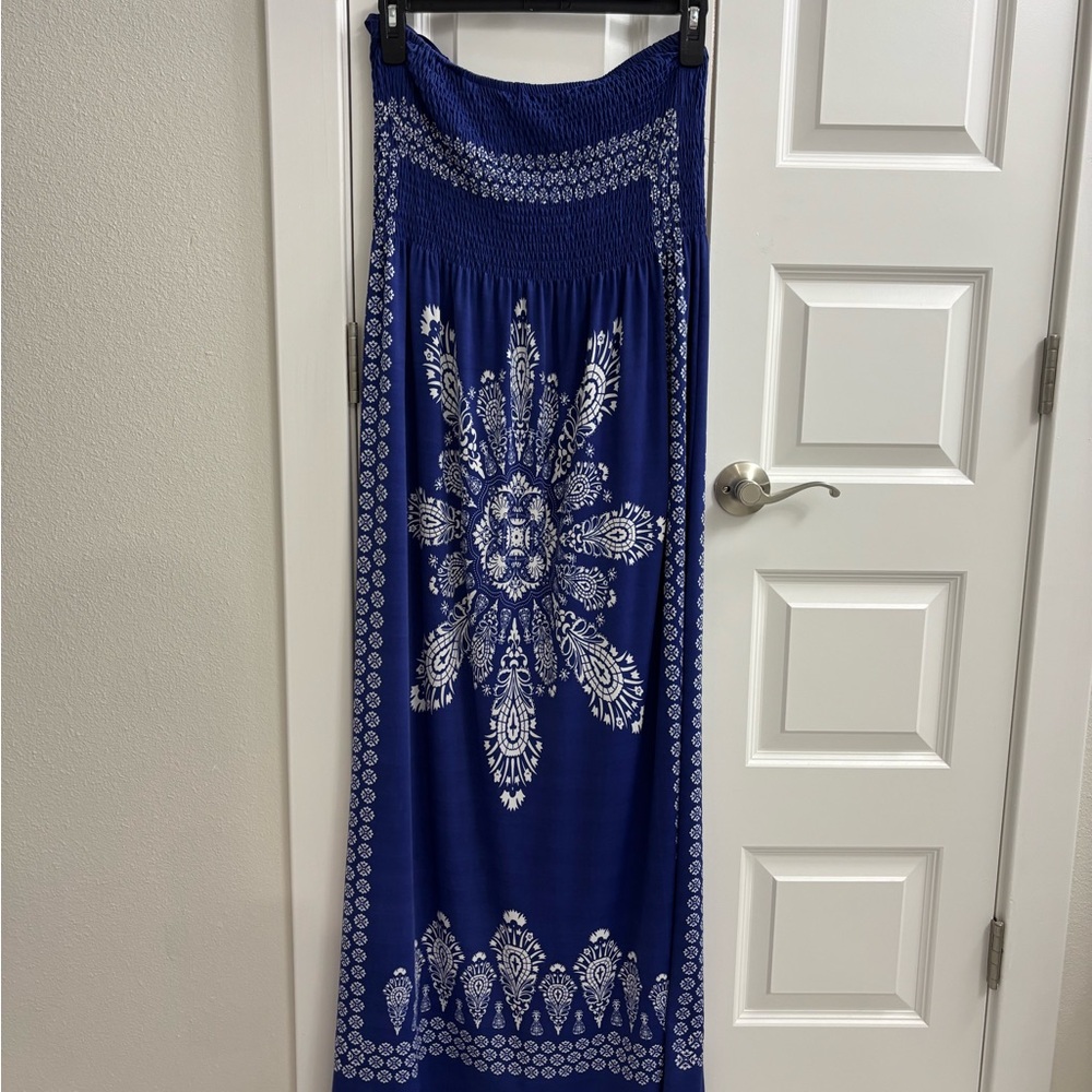 Just Love Blue and White Maxi Dress